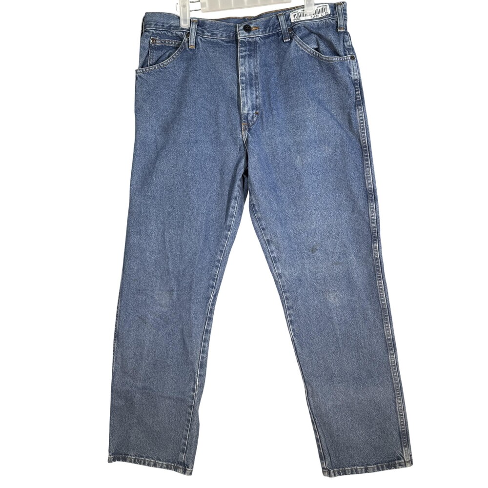 Dickies Jeans Mens 34x32 Blue Denim Straight Leg 5-Pocket Relaxed Fit W993RNB